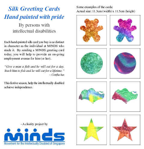 Silk Greeting Cards hand painted with pride by persons with intellectual disabilities.